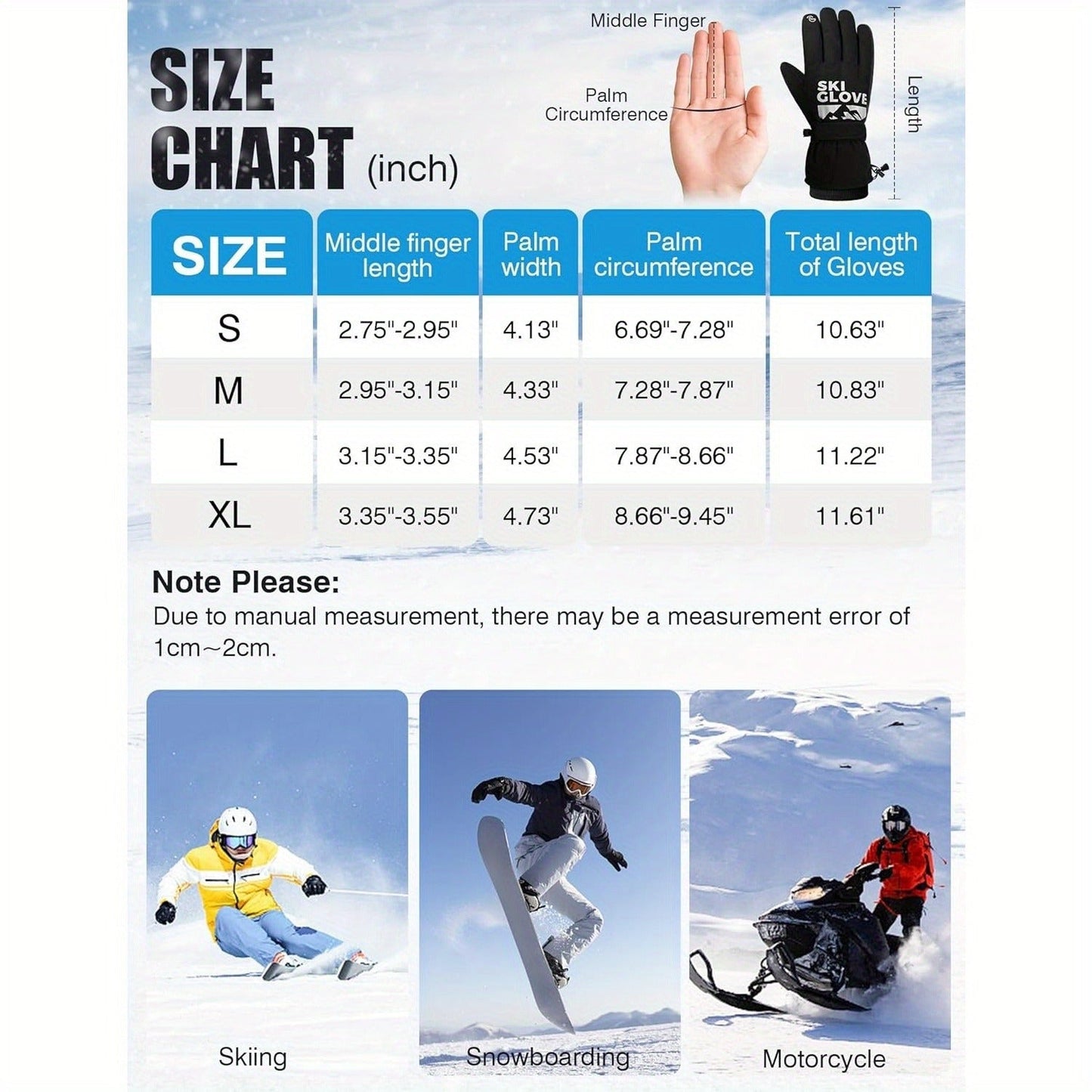 Thermal Winter Gloves 5-Layer Windproof Waterproof – Touchscreen Compatible Warm Ski Gloves for Men & Women, Fast-Dry Insulated Gloves for Driving, Running, Hiking, Cycling & Snowboarding