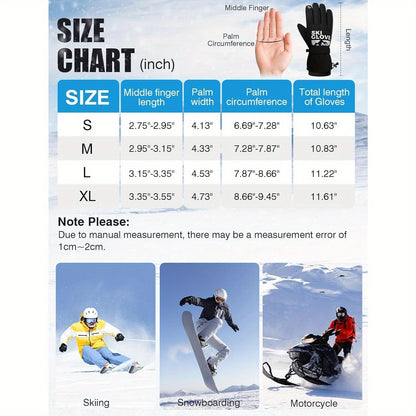 Thermal Winter Gloves 5-Layer Windproof Waterproof – Touchscreen Compatible Warm Ski Gloves for Men & Women, Fast-Dry Insulated Gloves for Driving, Running, Hiking, Cycling & Snowboarding