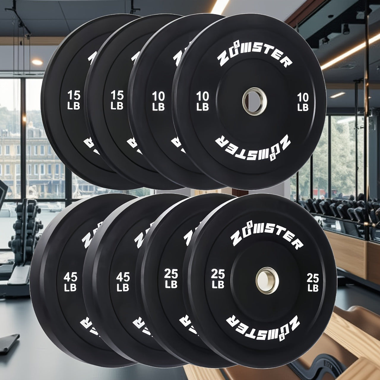 Rubber Bumper Weight Plates Olympic 2-Inch Steel Insert for Strength Training, Weightlifting & Home Gym – 35LB/55LB Pair