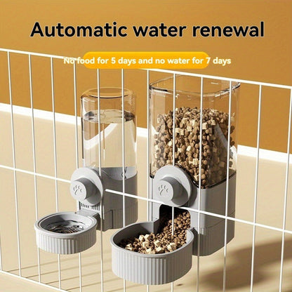 Hanging Cage Pet Water Dispenser & Automatic Feeder – No-Drip Gravity Feed Bowl for Rabbits, Guinea Pigs, Hamsters & Small Animals | Cage-Mount Design, Easy Refill