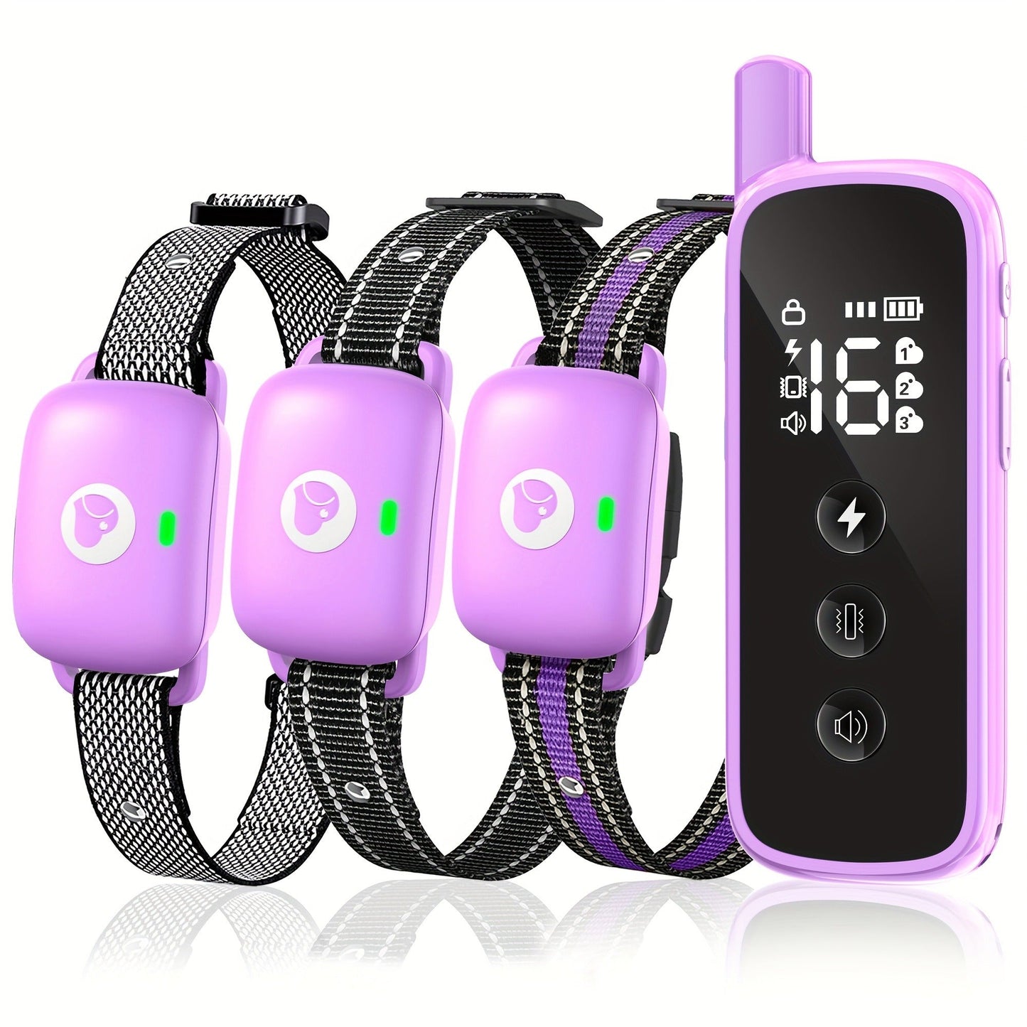 Dog Training Collar with Remote – Rechargeable E-Collar with 2600Ft Range, Beep, Vibration & Shock Modes, Security Lock | 1, 2 or 3 Dog Sets
