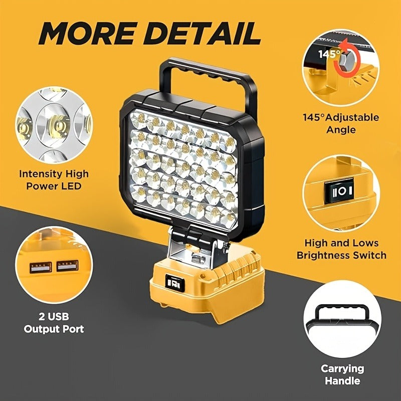 Waterproof LED Work Light – Dewalt / Makita / M18 Battery