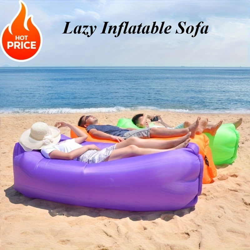 Inflatable Air Sofa Outdoor Camping Lounger 440LB Heavy Duty Quick Inflate Portable Lazy Bag Sofa Bed with Carry Bag Lightweight Compact for Beach Hiking Music Festival Travel 6 Colors