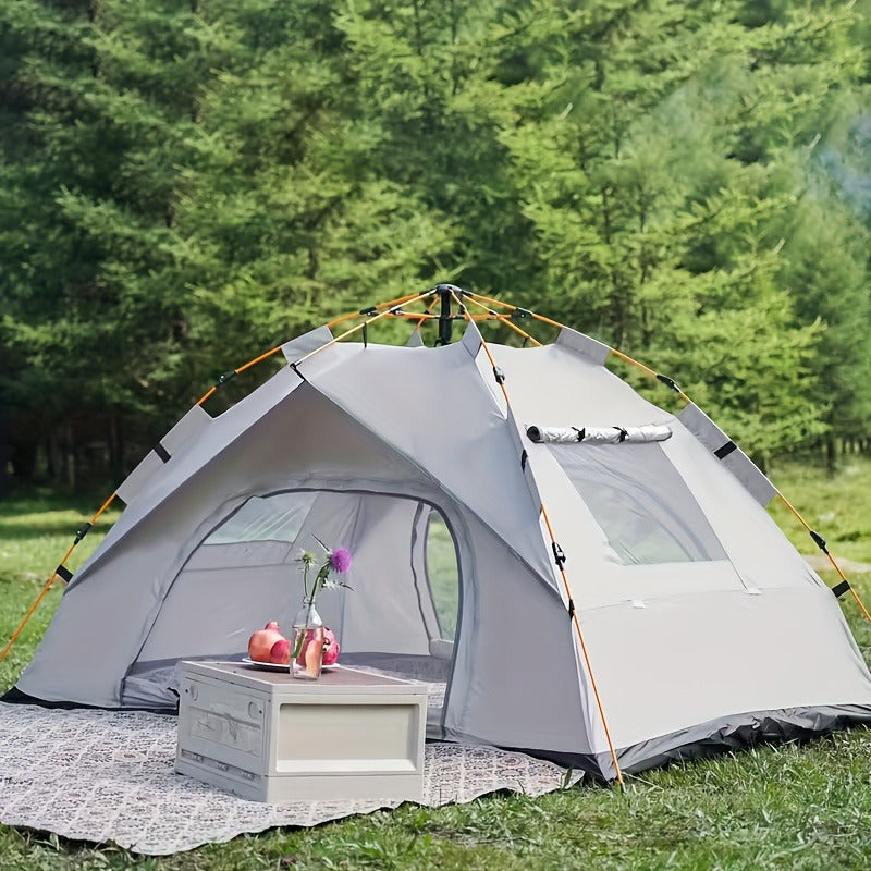 Instant Setup Camping Tent 2 Person 3-Second Auto Pop-Up Fiberglass Poles Oxford Cloth All-Season Zip Closure Hiking Travel Beach Tent Small Large Double Door