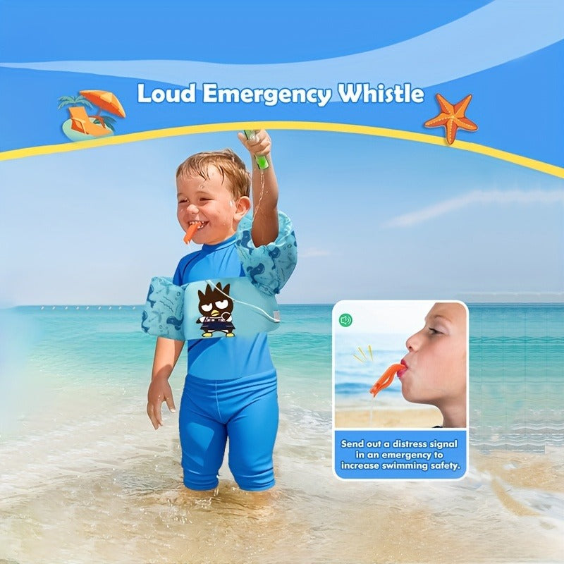 Kids Adjustable Swim Vest for Toddlers Ages 1-9 – Lightweight Floating Jacket, Cute Blue Cartoon Pattern, Patented Safety Design for Boys Girls Pool Beach