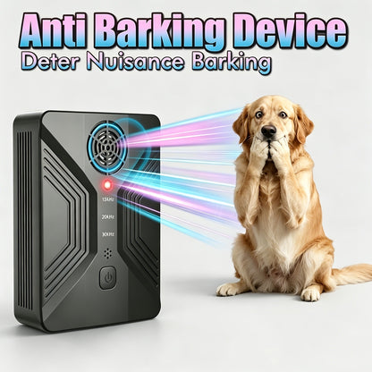 Ultrasonic Anti-Barking Device – Automatic Dog Bark Deterrent with 3 Frequency Modes & 50ft Range | Rechargeable 1500mAh, Hands-Free & Humane | Indoor & Outdoor Bark Control for All Dog Sizes | Dark Gray