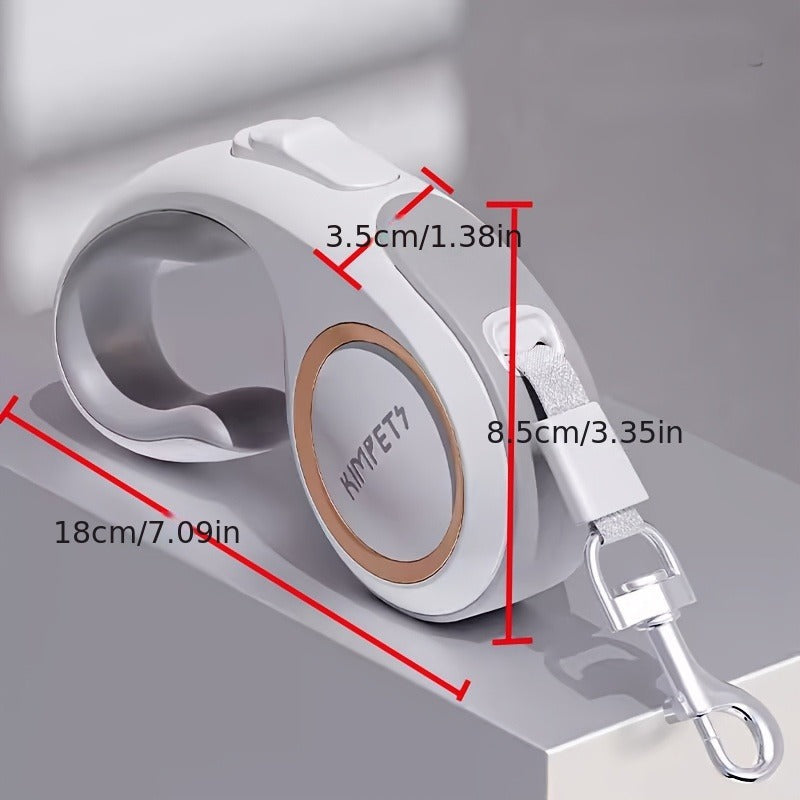Retractable Dog Leash 16Ft – 360° Tangle-Free with One-Key Lock & Ergonomic C-Shaped Handle | M & L | 3 Colors