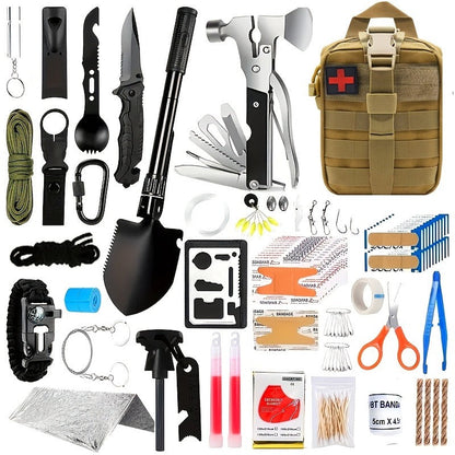 Survival Kit 160-in-1 Professional Emergency Gear with MOLLE Tactical Bag for Camping Hiking Hunting Outdoor Adventure Men
