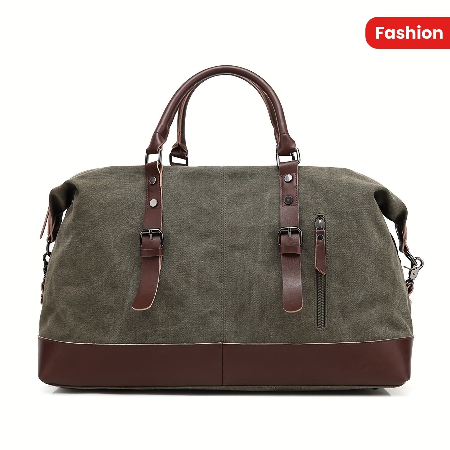 Canvas Weekender Bag Large Capacity Travel Duffel Overnight Bag Zipper Canvas Holdall Tote Satchel Handbag for Men Women Black Navy Army Green Coffee Grey