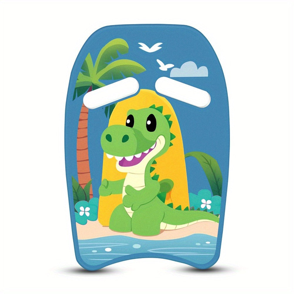 Kids Swimming Kickboard – Cute Dinosaur Cartoon Design, Blue Buoyant Foam Pool Training Aid for Toddlers Children, Stroke Development Water Safety Swim Board