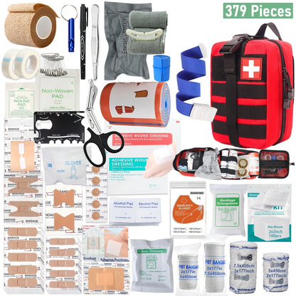 157PCS MOLLE Survival Kit – Outdoor First Aid Emergency Gear for Camping Hiking Adventure Travel Car Home Office School, Complete Survival Tools Set, Best Gift for Men & Women