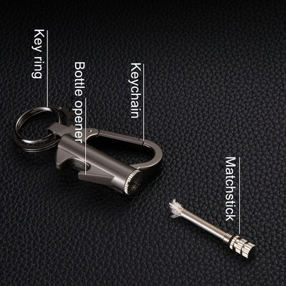 Permanent Match Flint Fire Starter 2-Pack – Waterproof Metal Keychain Lighter EDC with Bottle Opener