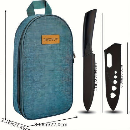 Camping Cookware Set Outdoor Kitchen Cooking Kit – Essential Camp Gear for Barbecue, Meal Prep & Outdoor Cooking at Campsites & Parks – 3 Colors: Green, Black, Cyan
