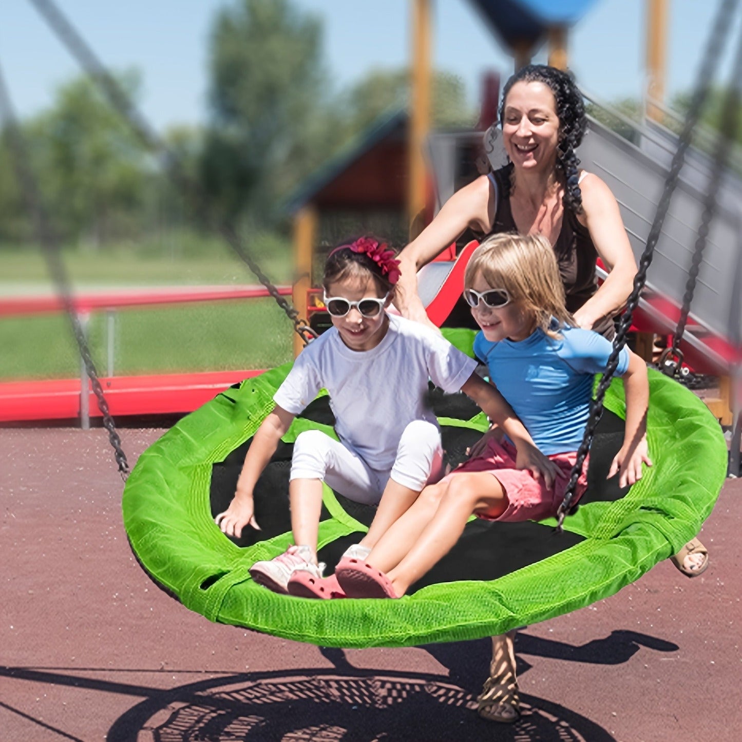 Kids Disc Swing 40 Inch – Anti-Slip Tree Swing with Adjustable Straps Powder Coated Frame Indoor Outdoor Play
