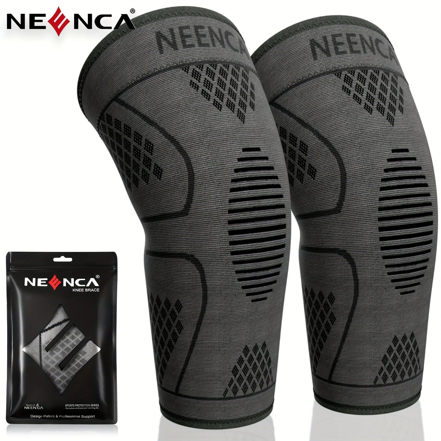 Compression Knee Sleeve 2 Pack for Men Women Breathable Non-Slip Silicone Strip Knee Support High Elasticity Running Exercise High Intensity Sports Copper Beige Pink Orange M XL XXL XXXL