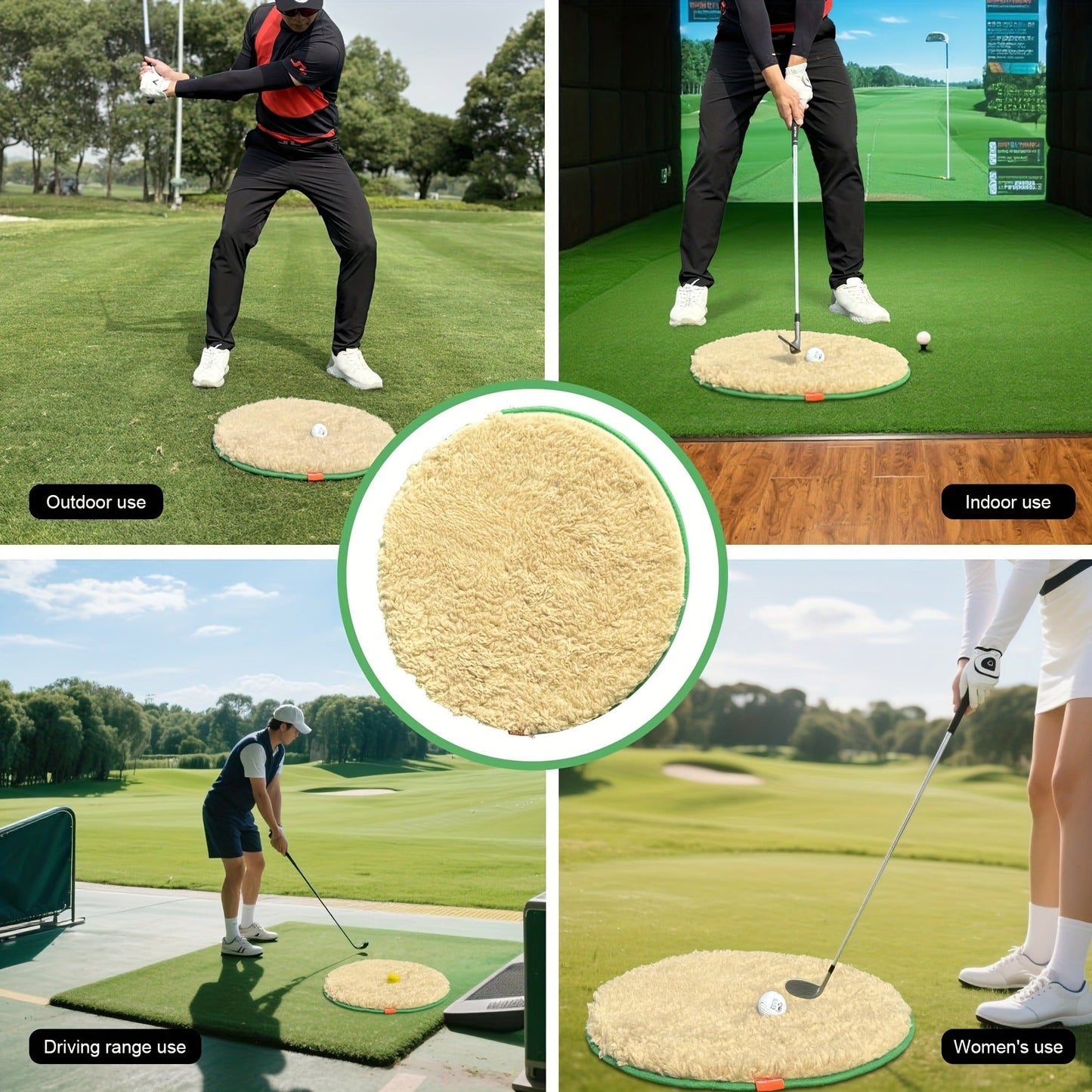 Golf Bunker Practice Mat 19.69x19.69 Inch with 2 PU Balls Realistic Sand Bunker and Putting Simulator Non-Slip TPR Bottom for Backyard Indoor Use Improves Swing Consistency Gift for Golf Enthusiasts