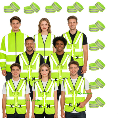 LED Reflective Running Vest – 360° USB Rechargeable Set