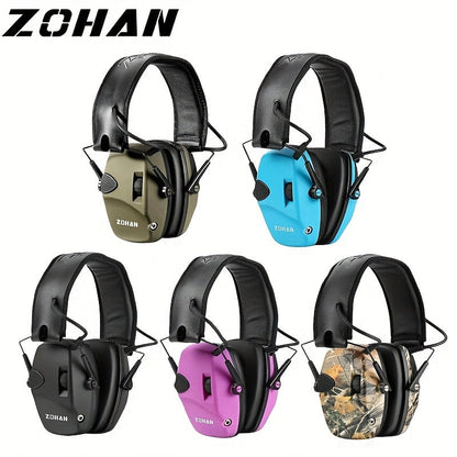 Electronic Shooting Earmuffs NRR 22dB Active Noise Cancelling Hearing Protection with Sound Amplification - Foldable Adjustable Ear Muffs for Shooting Range Hunting Mowing, Pink Green Brown Blue Black Camo