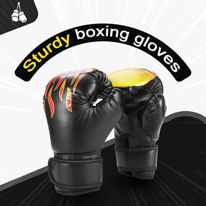 Boxing Training Gloves with Pearl Sponge Padding – Professional Shockproof Faux Leather Gloves for Muay Thai, Sparring, Fighting & Taekwondo, Wrap-Around Wrist Support for Men & Women