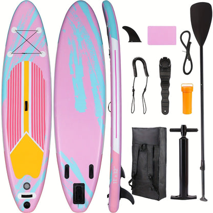 Stand Up Paddle Board 10ft/11ft/12ft – 3-Fin SUP with Floating Paddle, Ankle Leash, Pump & Carry Bag | Yoga Touring Fishing All Levels