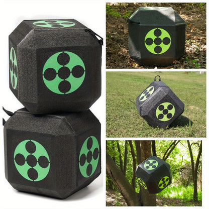 3D Archery Target Cube – Self-Healing Foam Multi-Faceted 23cm Block for Outdoor Backyard Range | Portable High-Density Target for Beginners & Professionals