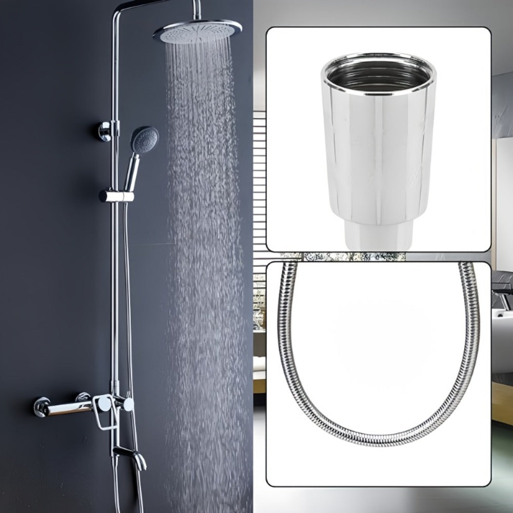 Flexible Stainless Steel Shower Hose Electroplated - Round Shape, Wall-Mounted Easy Install, for Rainfall Shower Heads & Sprayers, 59" / 78.7" / 118" Length Options, Chrome Finish