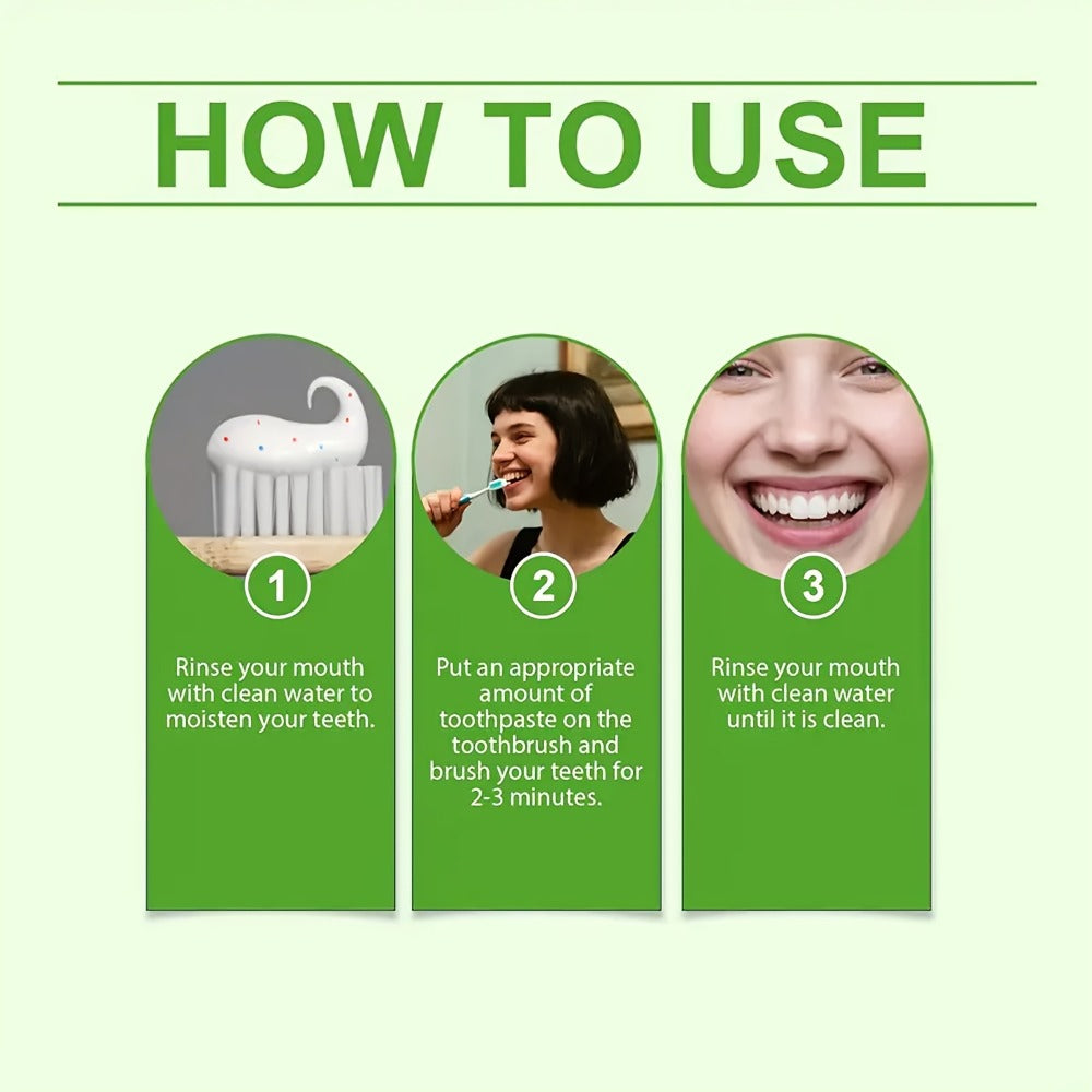 Natural Toothpaste 3-Pack – Herbal Mint Formula for Sensitive Gums & Teeth, Long-Lasting Freshness, Gentle Deep Cleaning Dental Care for Men & Women, Sleek Tube Design with Natural Ingredients