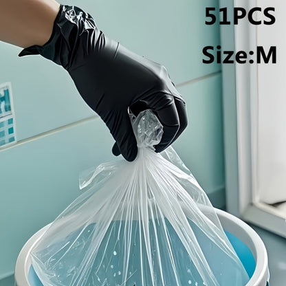 Disposable Nitrile Gloves Black – Powder Free, Latex Free Protective Gloves for Household Cleaning, Pet Bathing, Tattoo, Hair Coloring & Professional Use (S/M/L/XL)