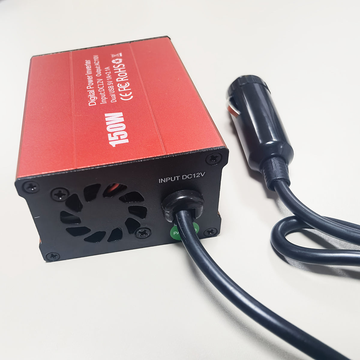 150W Car Power Inverter 12V DC to 110V AC Converter Vehicle Adapter Plug Outlet with 3.1A Dual USB Car Charger for Laptop Computer
