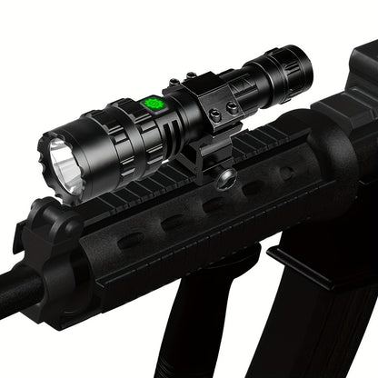 Picatinny Rail Flashlight 2 Pack - High Lumen Tactical Torch, 5 Modes, USB Rechargeable, 20mm Rail Mount, Wrist Strap & Remote Switch Included for Hunting, Shooting & Outdoor Use