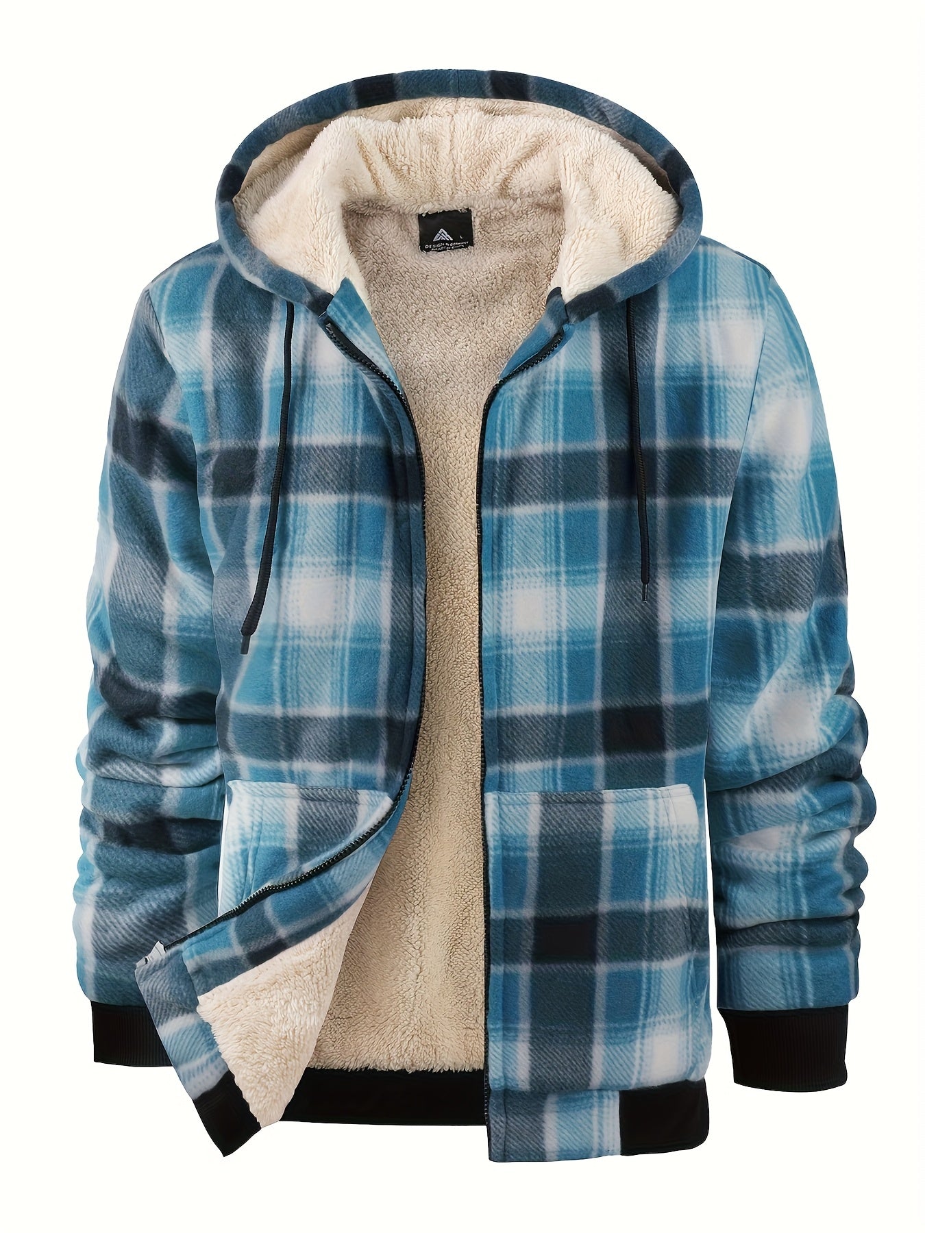 Men's Versatile Plaid Zip-Up Jacket