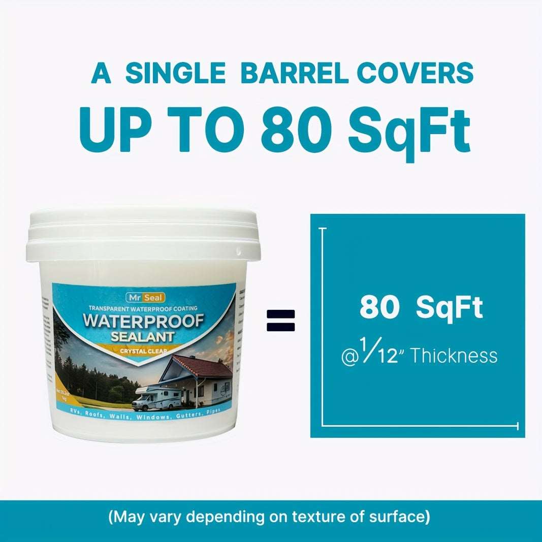 Clear Adhesive Sealant That Is Waterproof And Transparent, Designed for Repairing Leaks in Rvs, Indoor And Outdoor Walls, Smooth Asphalt Roofs, And Composition Shingle Roofs. Suitable for Boats, Pipes, Tiles, And Various Surfaces