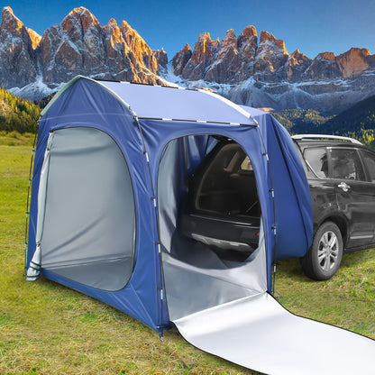 SUV Tent for Camping 5 Person Car Camping Tent Waterproof Tailgate Tent Easy Setup with Porch Awning for Outdoor Road Trip Family Camping Black Gray Navy Green