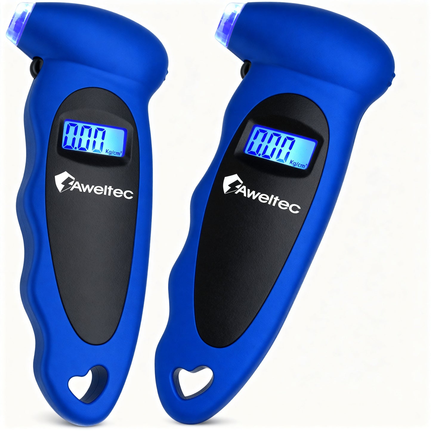 Digital Tire Pressure Gauge 2-Pack 150 PSI - Backlit LCD, 4 Modes PSI/Bar/KPA/Kgf, Non-Slip Grip for Car, Truck, Motorcycle & Bicycle