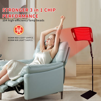 Red Light Therapy Lamp with Stand – 660nm Red Light & 850nm Near Infrared Light Device for Body Pain Relief, Muscle Recovery & Skin Care, At-Home Infrared Light Therapy for Joint & Back Pain