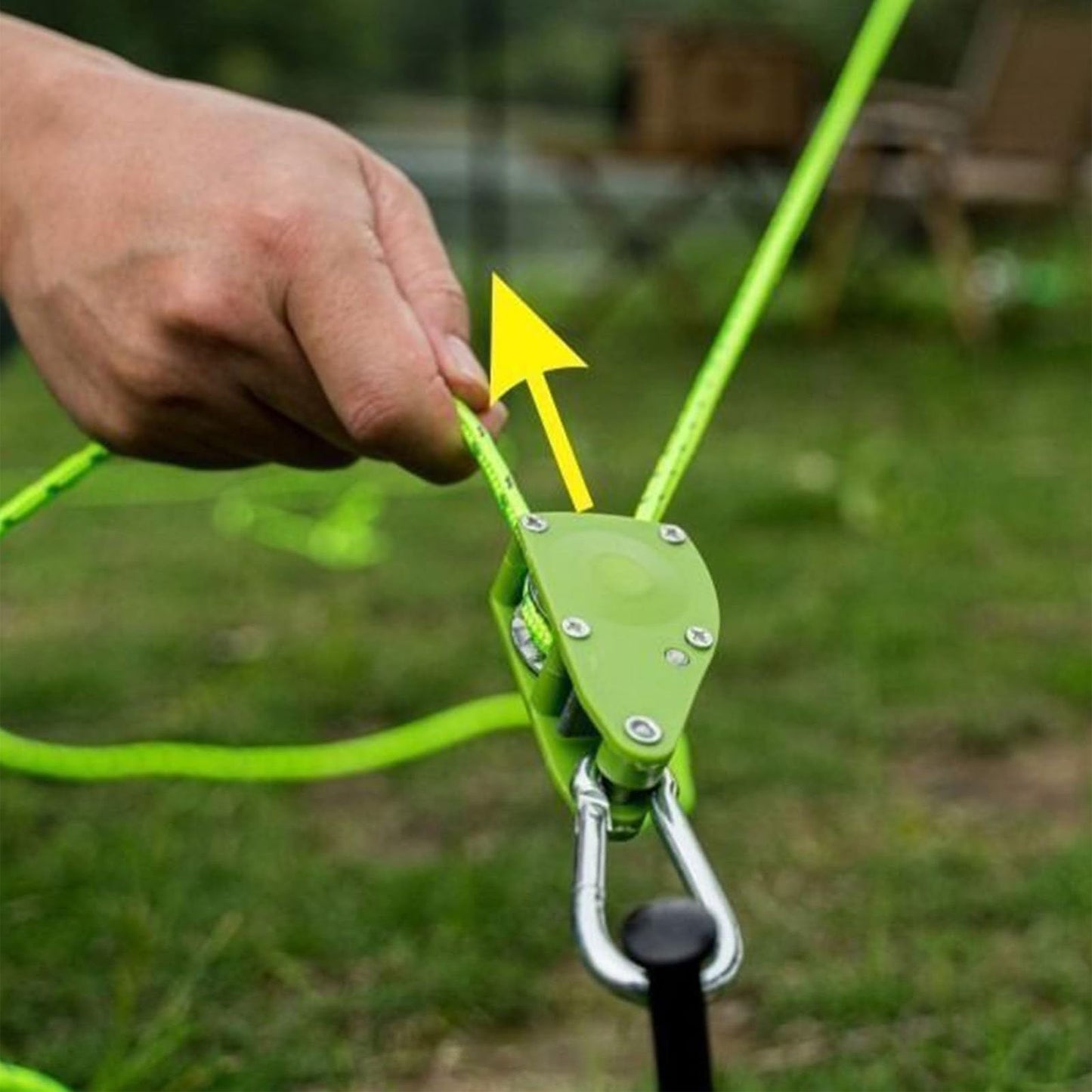 Reflective Camping Rope 4pcs 4M Adjustable Nylon Tent Guy Lines Windproof Ratchet Pulley for Tent Canopy Gazebo Tarp Outdoor