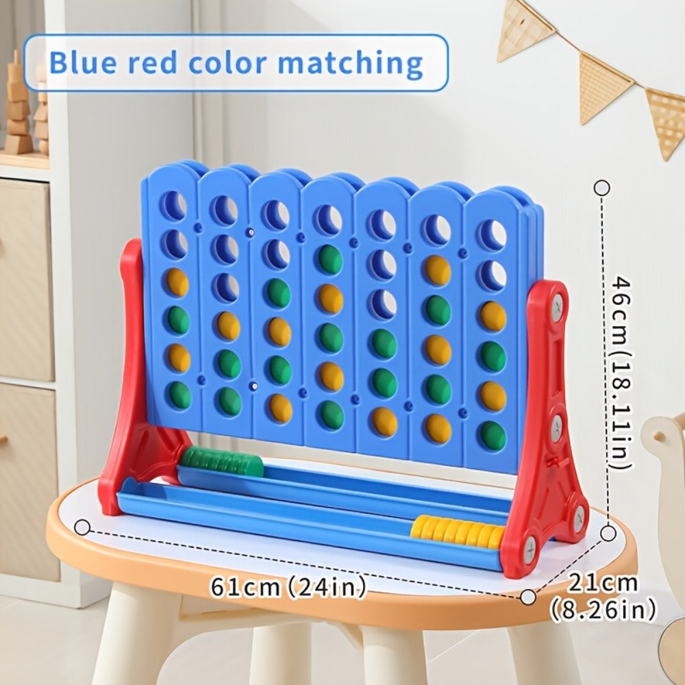 Height Adjustable Giant Connect 4 Game 33–37 Inch – Jumbo 4-in-a-Row Outdoor Yard Game with Quick Release Slider for Teens, Adults & Families, Indoor Outdoor BBQ Birthday Party Tailgate Game Set, Blue Red