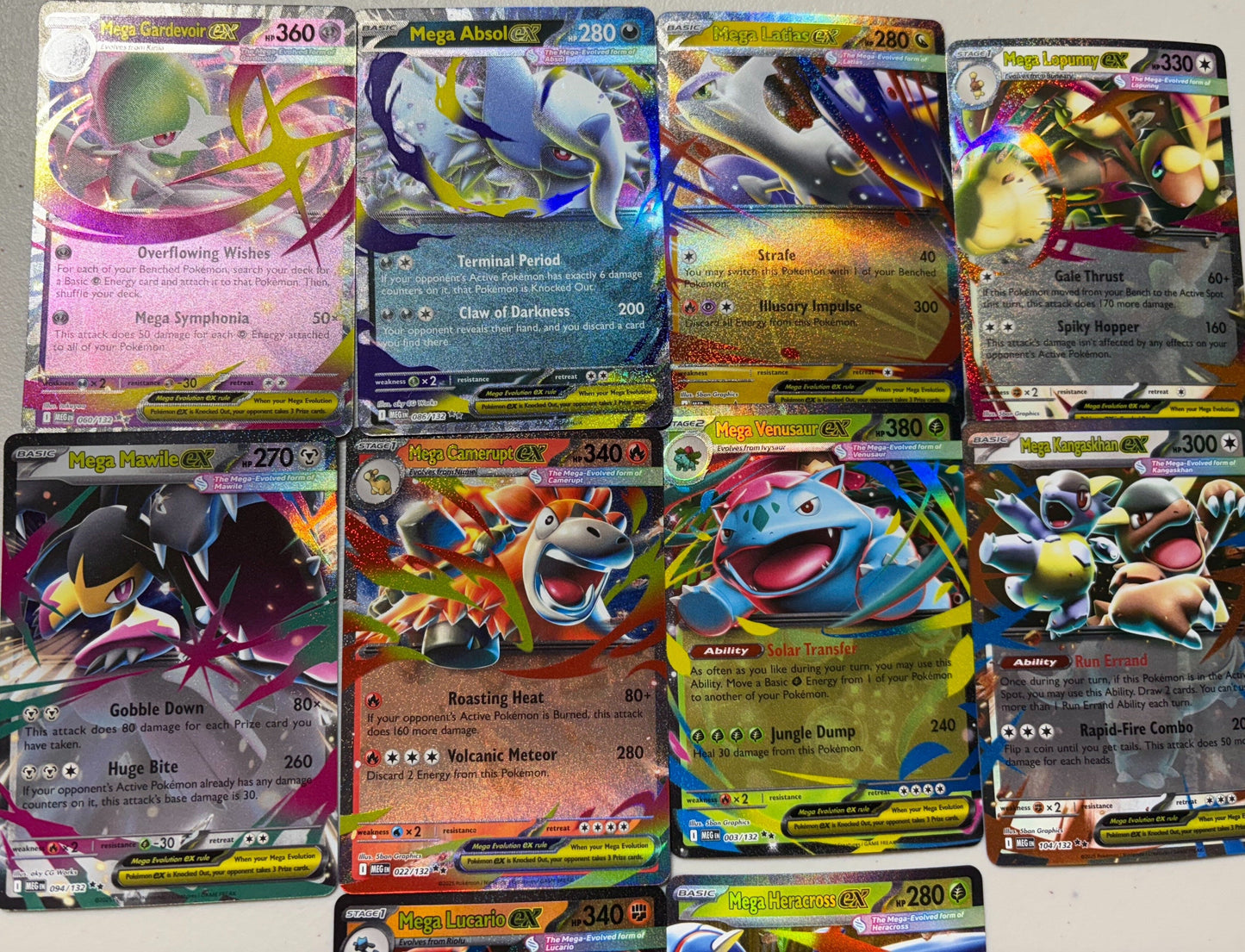 Pokemon MEGA EX Card Lot 3-Card Bundle – All Mega EX Guaranteed, Authentic Holographic TCG Cards Assorted Sets, Best Collector Gift for Kids Teens Adults Pokemon Fans Birthdays Holidays