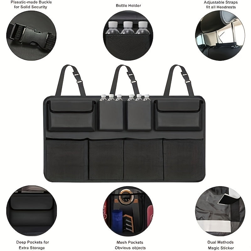 Car Trunk Organizer, Backseat Hanging Organizer with 8 Large Storage Bag Super Capacity -Trunk Organizer for SUV, Truck, Van -Your Space Saving Expert Car Accessories for Womenpurse Holder for Car