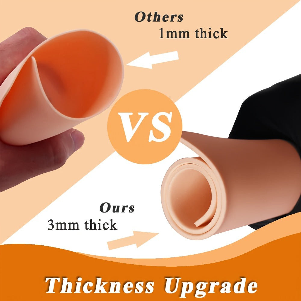 Silicone Tattoo Practice Skin 3mm Thick Double-Sided Fake Skin for Beginners & Professional Artists - Line Work Shading Outlining Eyebrow Eyeliner PMU Training Sheets