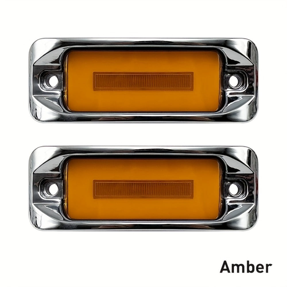 LED Car Side Marker Lights – Strobe Warning Flashing Signal Light for Truck Car Night Driving Safety, High/Low Brightness, 2pcs (Red/Yellow/Blue/Green/White)