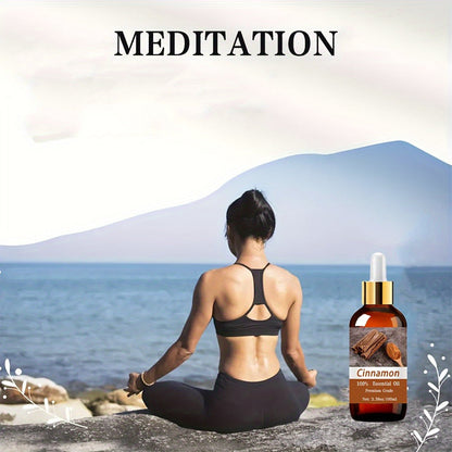 Pure Cinnamon Essential Oil for Massage Aromatherapy 100% Therapeutic Grade Warming Spicy Scent Scalp Hair Skin Care Diffuser Relaxation Meditation Gift for Women Men 100ml 3.38oz