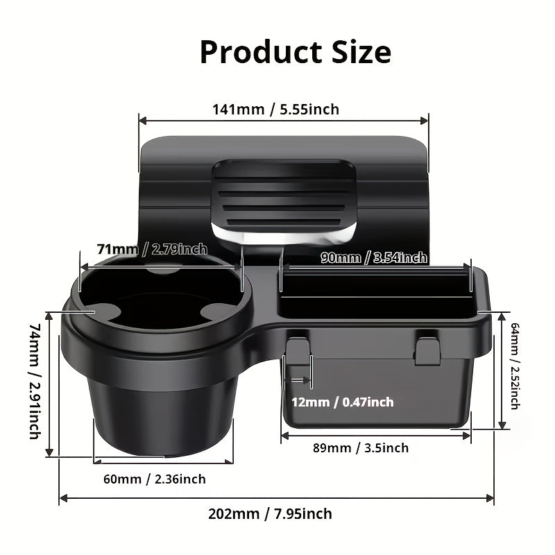Car Window/door Side Tray Multifunctional Cup Holder, Phone Stand, And Water Bottle Holder. Removable Car Storage Tray, Non-slip And Stable, Easy to Install, Suitable for Most Car Models, A Must-have for Road Trips, And A Perfect Gift.''