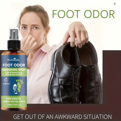 Foot & Shoe Deodorant Spray - Odor Control & Long-Lasting Freshness, Quick-Absorbing Non-Greasy Formula, Hypoallergenic, 100ml/3.52fl.oz, for Men & Women