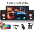 5.1 Inch Wireless Carplayer Car Stereo Single Din Touch Screen Car Radio with Wireless, Wireless Android Auto Mirror Link AM FM EQ SWC, Car Audio Receiver with USB/TF/AUX-in, Mic, Backup Cam