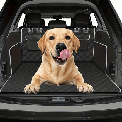 Dog Cargo Liner for SUV Sedan & Van – Waterproof Trunk Mat with Bumper Flap Protector, Non-Slip 600D Oxford, Universal Fit, Scratch & Hair Resistant, Includes Collapsible Dog Bowl