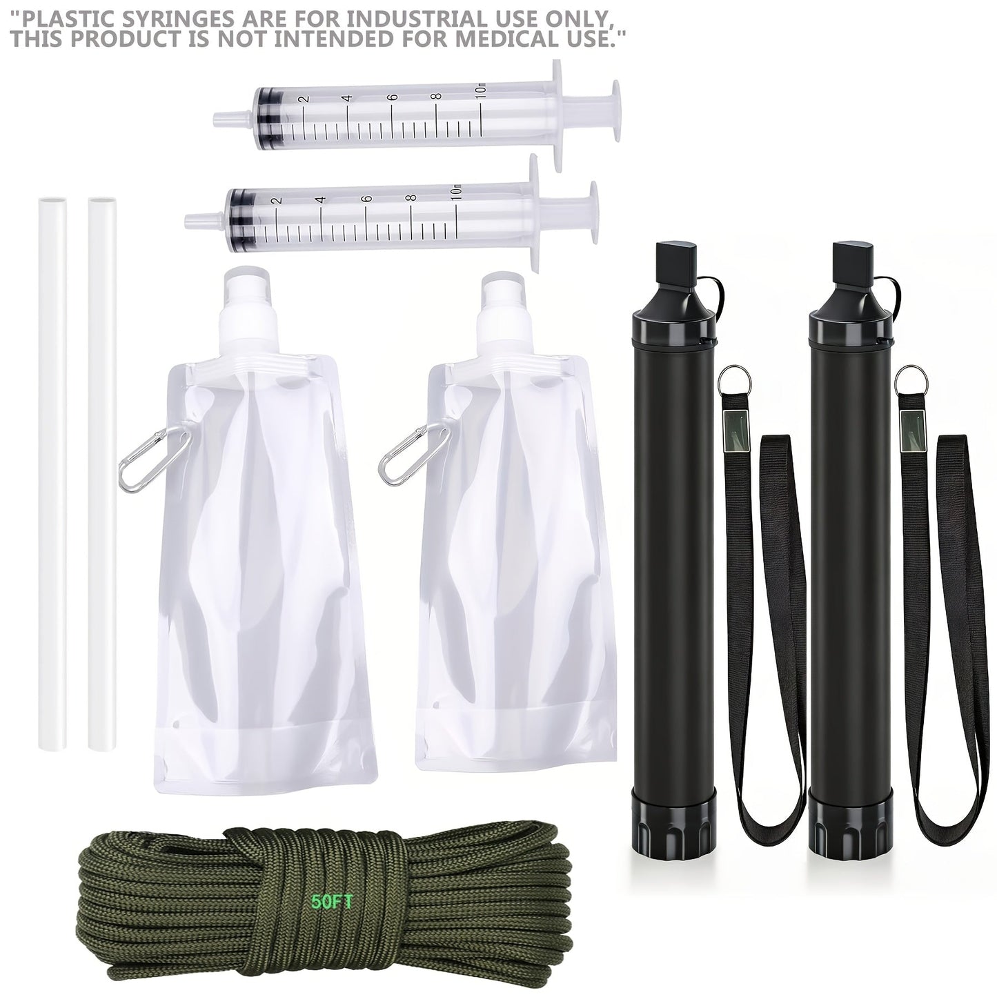 Portable Water Filter Straw for Camping, Hiking & Backpacking – 0.2 Micron Filtration, Filters Up to 10000 Gallons, BPA-Free Survival Water Purifier