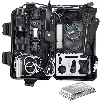 Survival Kit with Fire Starter & Compass – 14/152/258 Piece Outdoor Survival Gear Set for Camping, Hiking & Emergency | Perfect Gift for Men