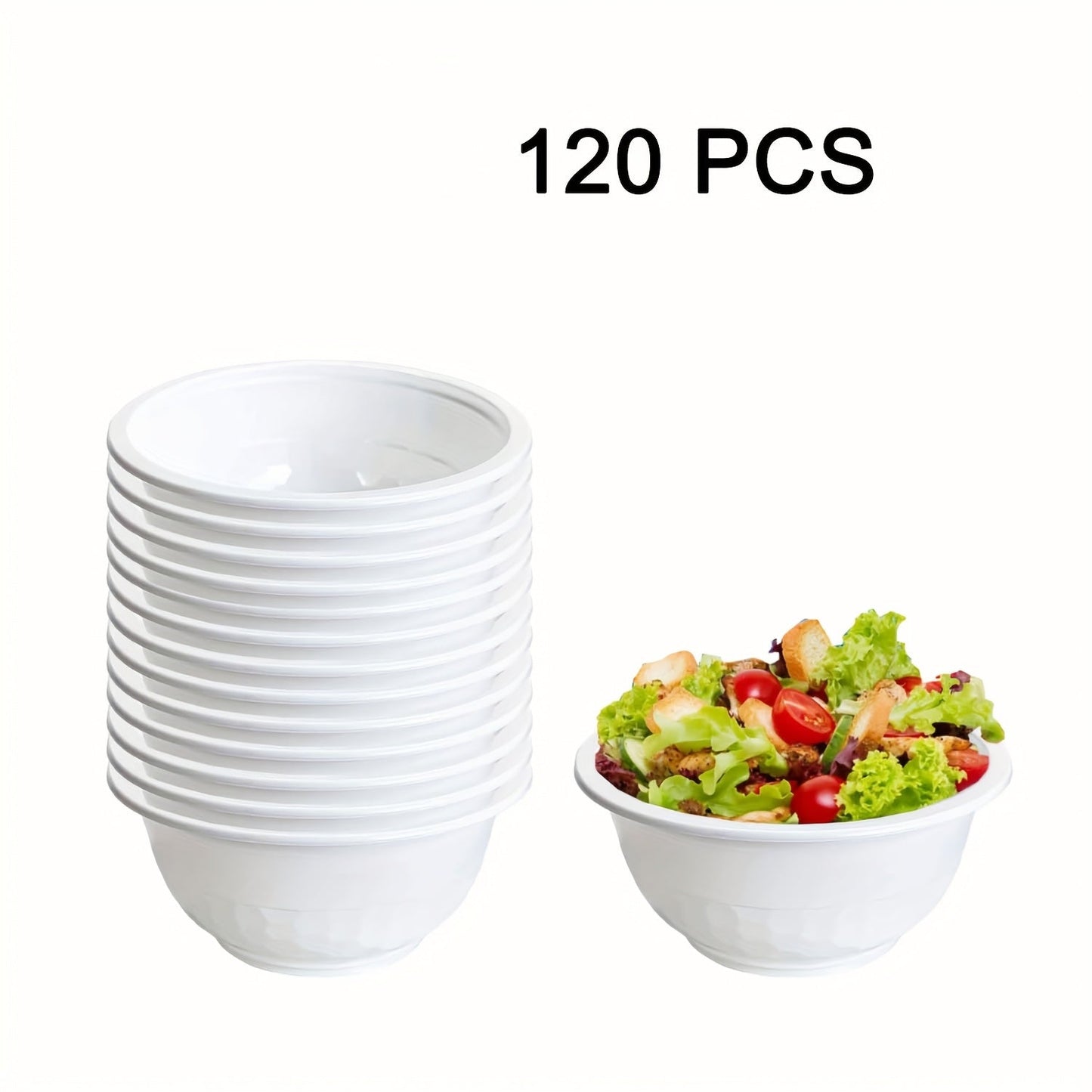 Disposable Plastic Bowls 13oz Soccer Pattern - 240/120 Pack Hard Plastic Party Bowls with Handles, Bulk Serving Bowls for Ice Cream, Salad, Snacks, Camping, BBQ, Picnic Party Supplies