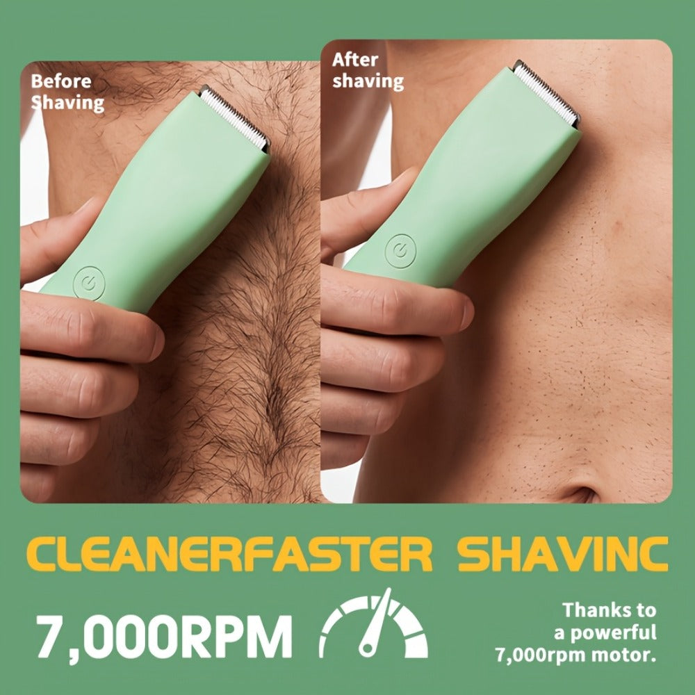 Bikini Trimmer for Women & Groin Trimmer for Men IPX6 Waterproof Body Hair Trimmer Replaceable Ceramic Blades Limit Comb Electric Manscaping Groomer Black Green Purple Pink